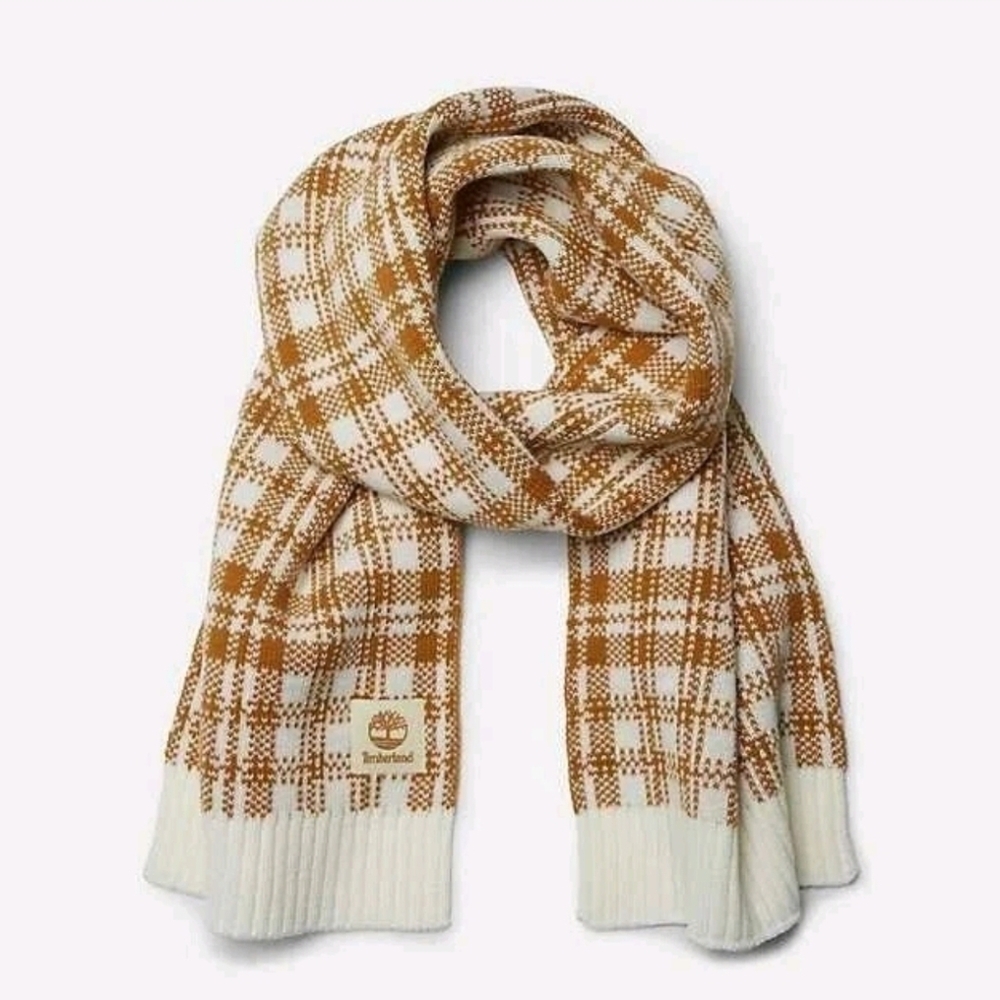 Timberland Buffalo wheat plaid brown scarf